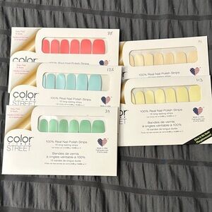 Color Street Press-On Nails - Coral, Mint, Yellow